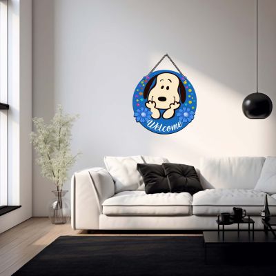 Wooden Snoopy Theme Welcome Hanging Sign | Front Door & Entryway Decoration  Items For Home  Welcome Home Wall Hanging |Door Hanging